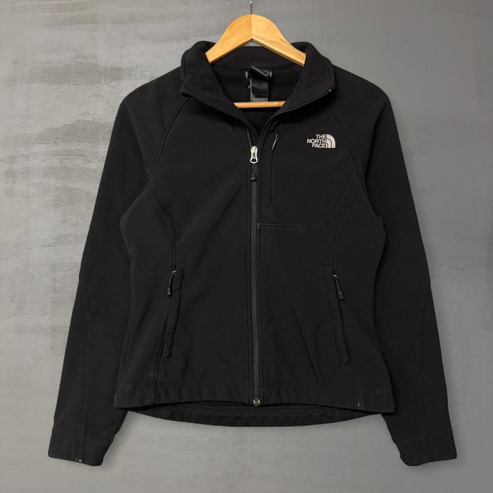 The North Face Softshell Jacket Black Full Zip Fleece Lined Women Size M